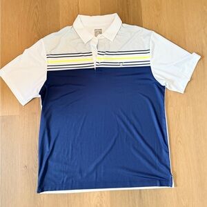 Callaway Navy and White Striped Polo Shirt
